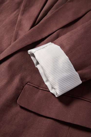 Femei - Blazer lung - regular fit - amestec de in - maro închis