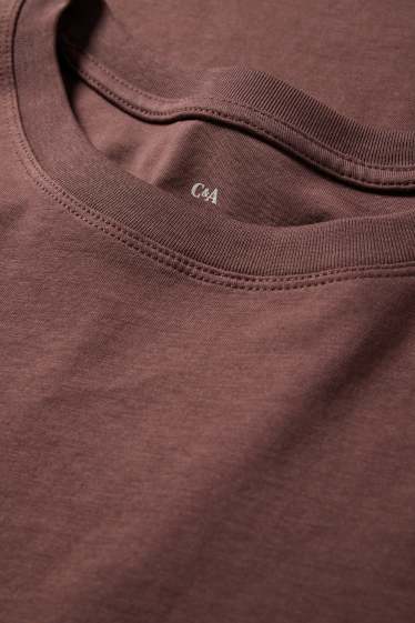 Dames - T-shirt - regular fit - donkerbruin