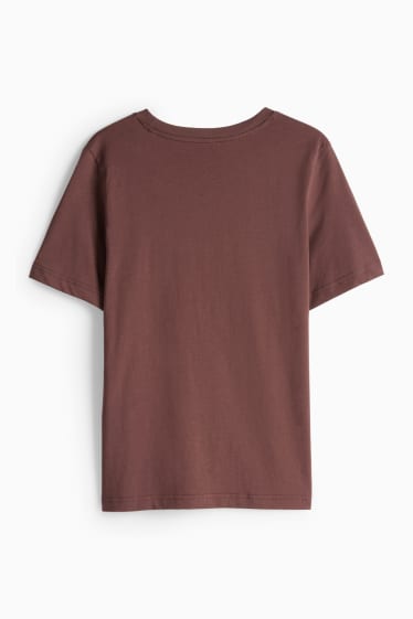 Dames - T-shirt - regular fit - donkerbruin