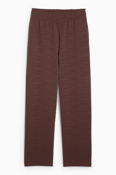 Damen - Jogginghose - strukturiert - dunkelbraun