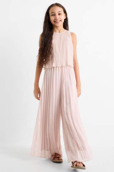 Bambine - Tuta plissettata - effetto brillante - rosa