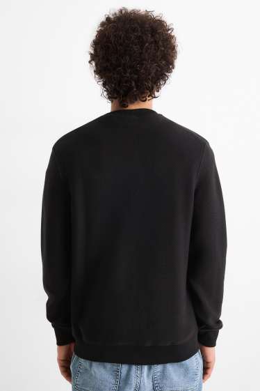 Hommes - Sweat - finition texturée - noir