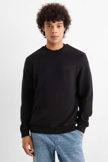 Hommes - Sweat - finition texturée - noir