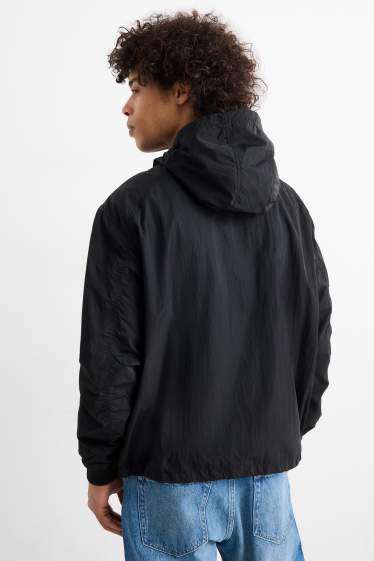Men - Jacket with hood - water-repellent - black