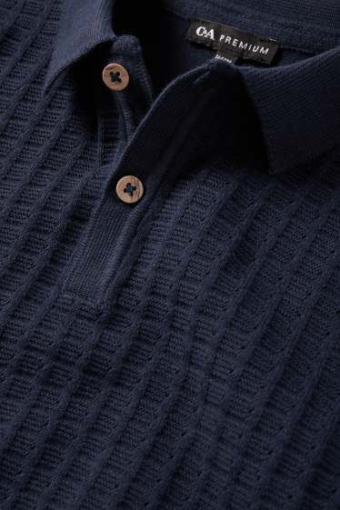 Children Boys - Polo shirt - textured - dark blue