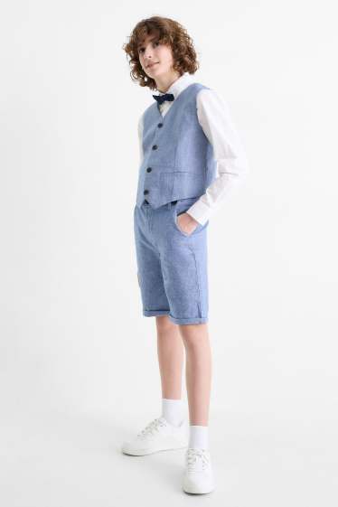 Children Boys - Bermuda shorts with braces - blue