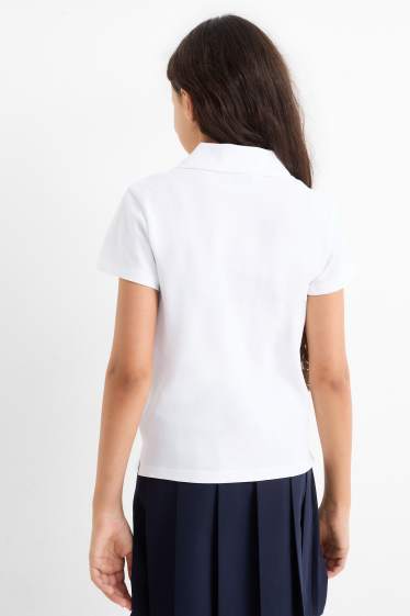 Kinder Mädchen - Multipack 3er - Poloshirt - weiss