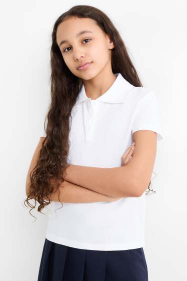 Kinder Mädchen - Multipack 3er - Poloshirt - weiss