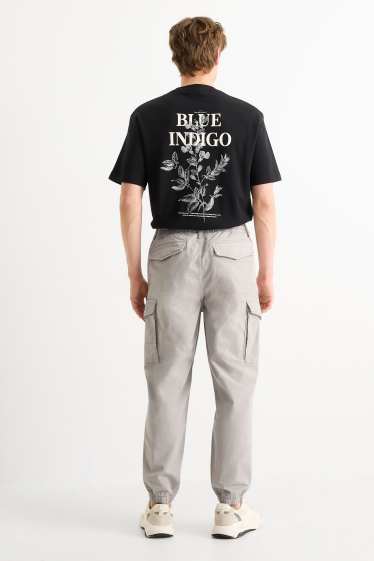 Hommes - Pantalon cargo - relaxed fit - gris clair