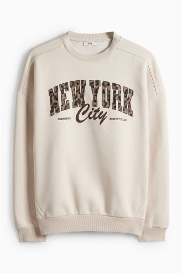 Damen - Oversized-Sweatshirt - beige