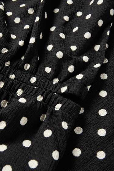 Enfants filles - Combinaison - à pois - finition texturée - noir / blanc