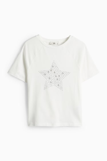 Enfants filles - Étoile - T-shirt - blanc