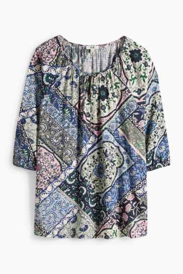 Dona - Brusa - amb motiu - blau fosc