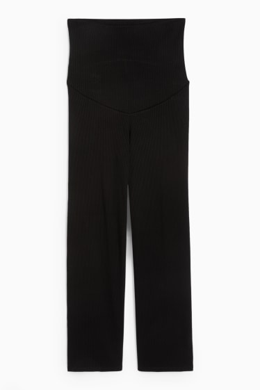 Damen - Jersey-Umstandshose - gerippt - schwarz
