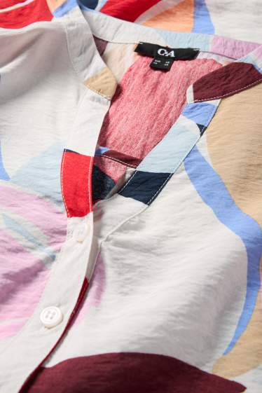 Donna - Blusa con scollo a V - a fiori - colorato