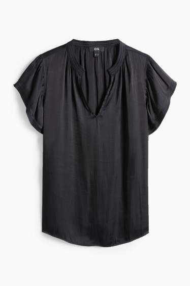 Dona - Brusa amb el coll en punta - negre