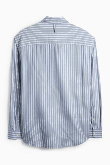Hommes - Chemise - relaxed fit - col kent - à rayures - bleu / blanc