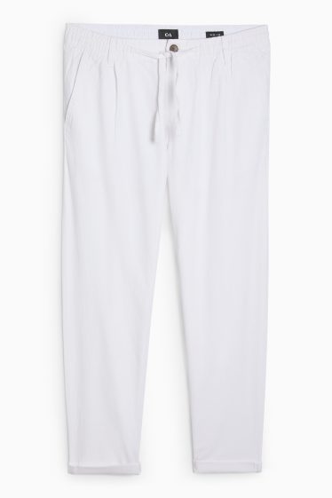Hommes - Chino - tapered fit - lin mélangé - blanc