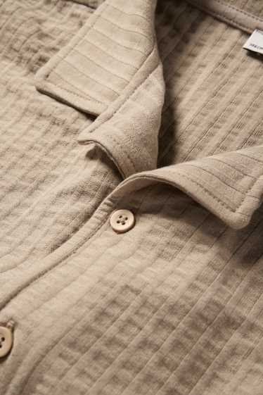 Children Boys - Shirt - ribbed - light brown