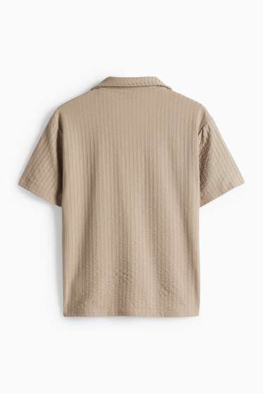 Children Boys - Shirt - ribbed - light brown