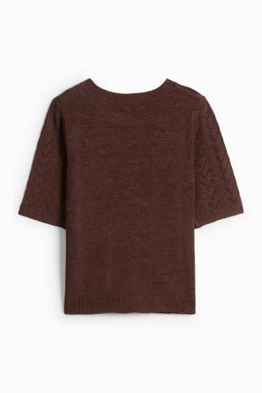 Dámské - Svetr - tmavohnědá