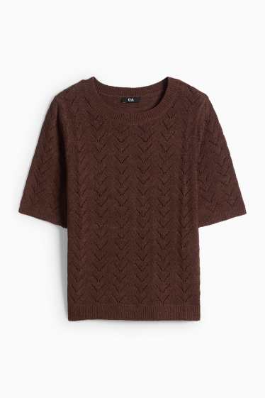 Dámské - Svetr - tmavohnědá