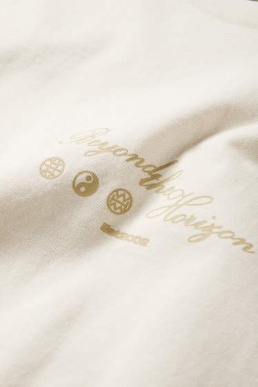 Herren - T-Shirt - Oversized - cremeweiß