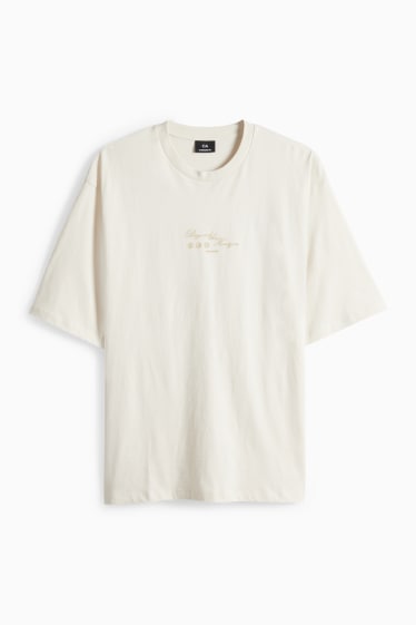 Herren - T-Shirt - Oversized - cremeweiß