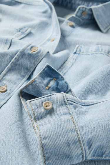 Women - Blouse - denim-light blue