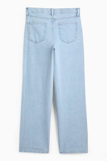 Women - Wide leg jeans - low-rise waist - denim-light blue