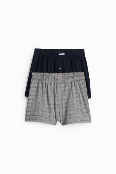 Hommes - Lot de 2 - caleçons - jersey - gris