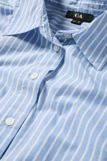 Dames - Hemdblouse - met strepen - wit / blauw