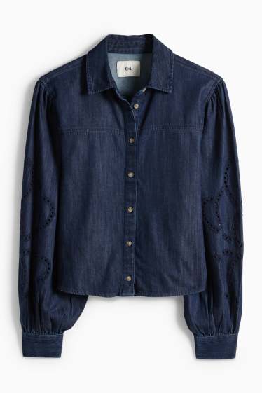 Women - Blouse - dark blue