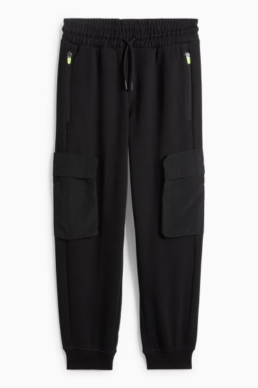 Nen - Pantalons de xandall cargo - negre