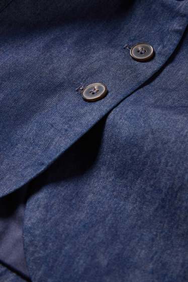 Donna - Gilet di jeans - sciancrato - blu scuro