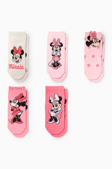 Nena - Paquet de 5 - Minnie Mouse - mitjons amb dibuix - rosa