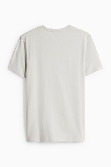 Herren - T-Shirt - Slim Fit - Flex - hellgrau