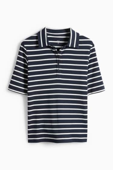 Femei - Tricou - albastru închis / alb