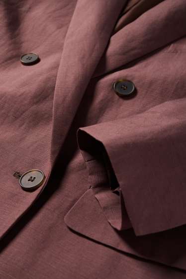 Damen - Business-Blazer mit Leinen-Anteil - Regular Fit - braun