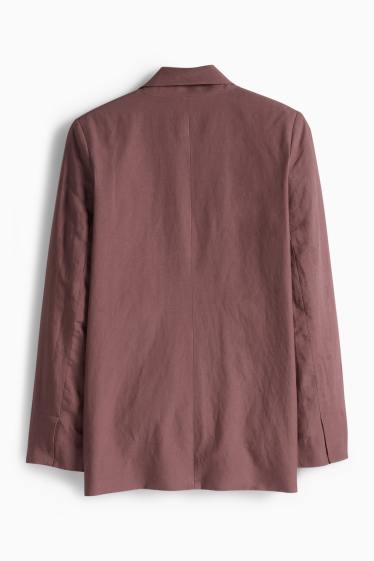 Damen - Business-Blazer mit Leinen-Anteil - Regular Fit - braun