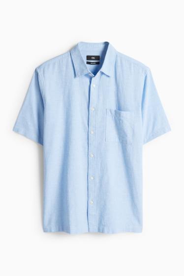 Unisex - Camisa - regular fit - Kent - mescla de lli - blau clar