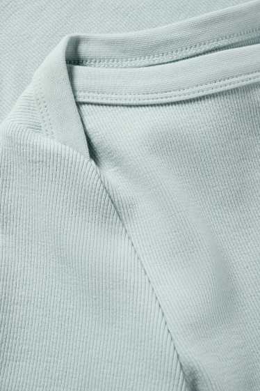 Women - T-shirt - slim fit - ribbed - mint green