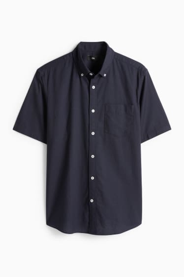 Home - Camisa - regular fit - button-down - blau fosc