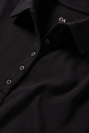 Dona - Polo - regular fit - de ratlles - negre