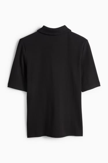 Dona - Polo - regular fit - de ratlles - negre