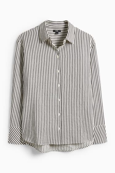 Dona - Brusa - de ratlles - negre/beix