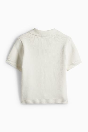 Damen - Strickjacke - cremeweiss