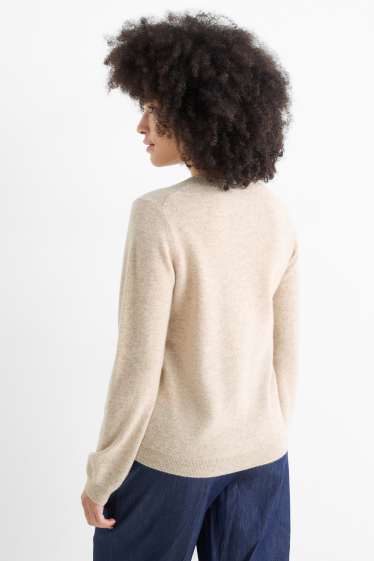 Damen - Kaschmir-Pullover - hellbeige