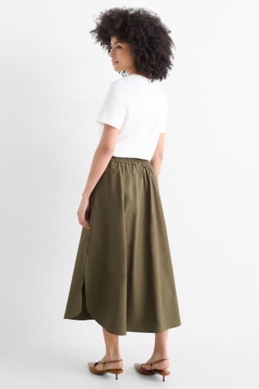 Women - Skirt with belt - dark green