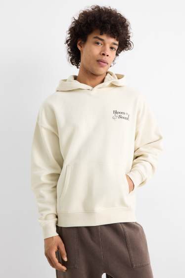 Hommes - Sweat à capuche Oversize - beige clair